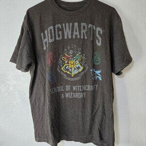 Harry Potter Hogwarts Shirt Mens Large School of Witchcraft Wizardry Magic Tee